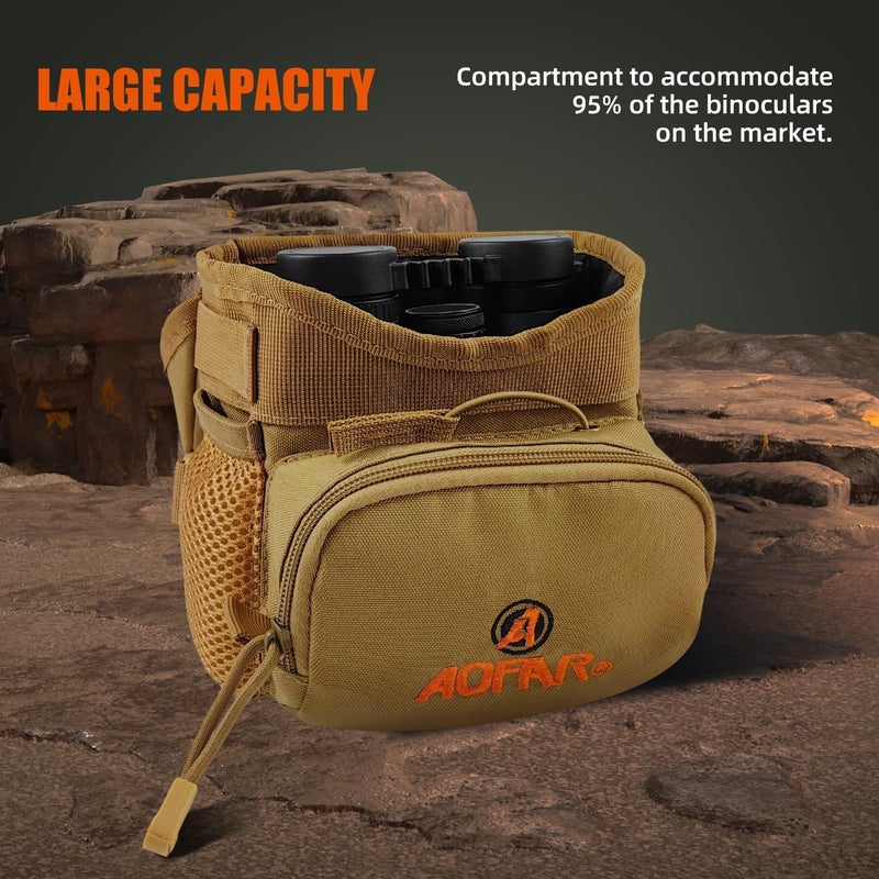 AOFAR Binocular Harness Chest Pack with Adjustable Strap, Lightweight and Large Capacity, Bino Case for Hunting, Hiking, Shooting, Beige - Image 2
